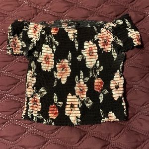 Kendall and Kylie off the shoulder floral top